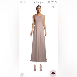 Bill Levkoff Amanda Chiffon Halter A-Line Princess Dress